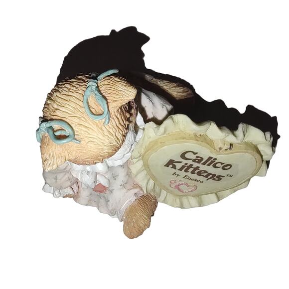 Enesco Calico Kittens Love Heart Signage Plaque 1992 #699179 Ruffle Cat Figurine - Picture 7 of 10